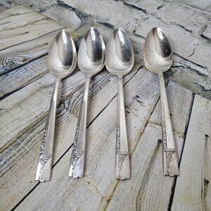 4 Oneida CAPRICE Nobility Silver Plate 1937 Silverware Flatware Teaspoons